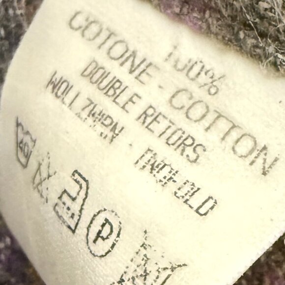 Bruli Long Sleeve Button Up Plaid Shirt Olive Green Purple Dk. Gray Sz Medium - Picture 9 of 9